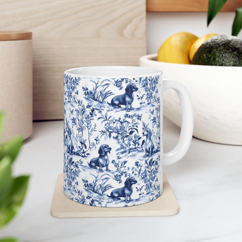 🐕☕Hand-Painted Dog-Themed Ceramic Coffee Mug