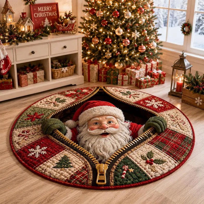 🎄 Christmas 3D Illusion Round Rug