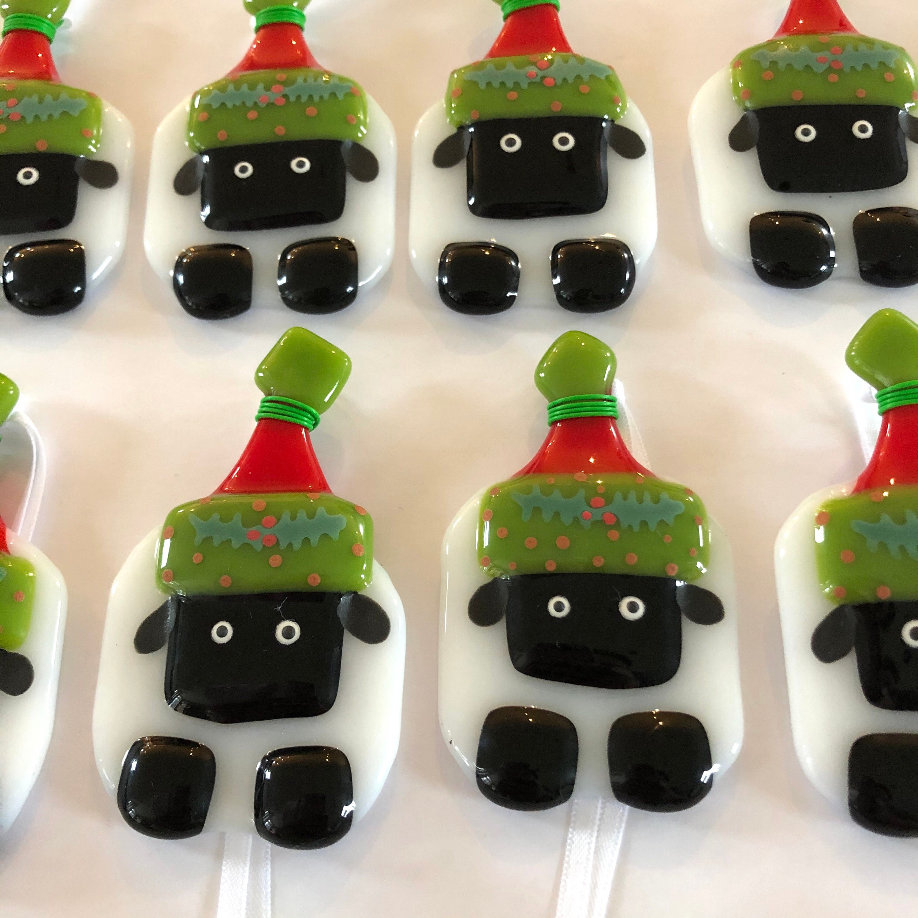 🐑Fused Glass Sheep Christmas Decoration