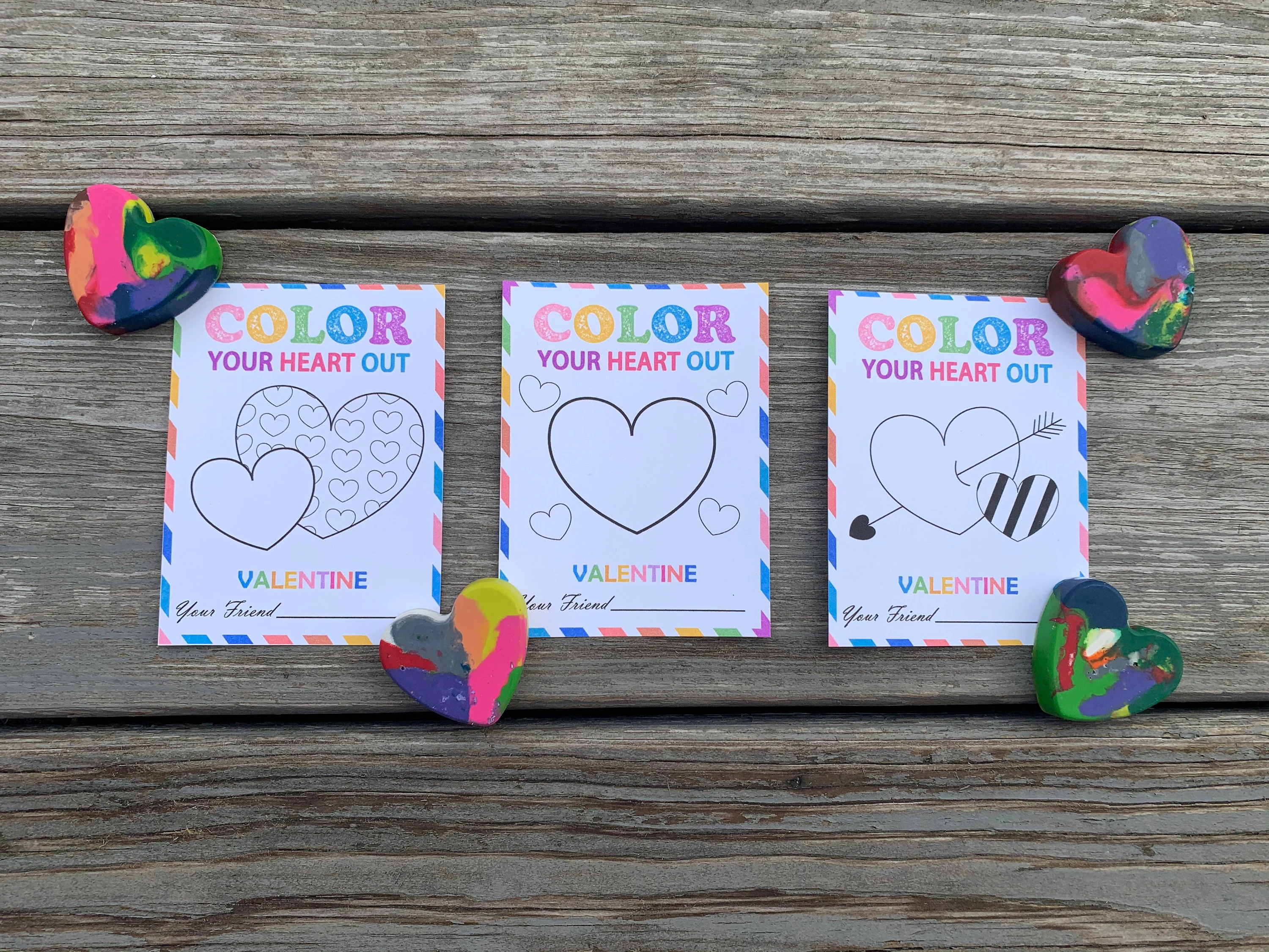 Valentine Heart Shaped Crayon with Card