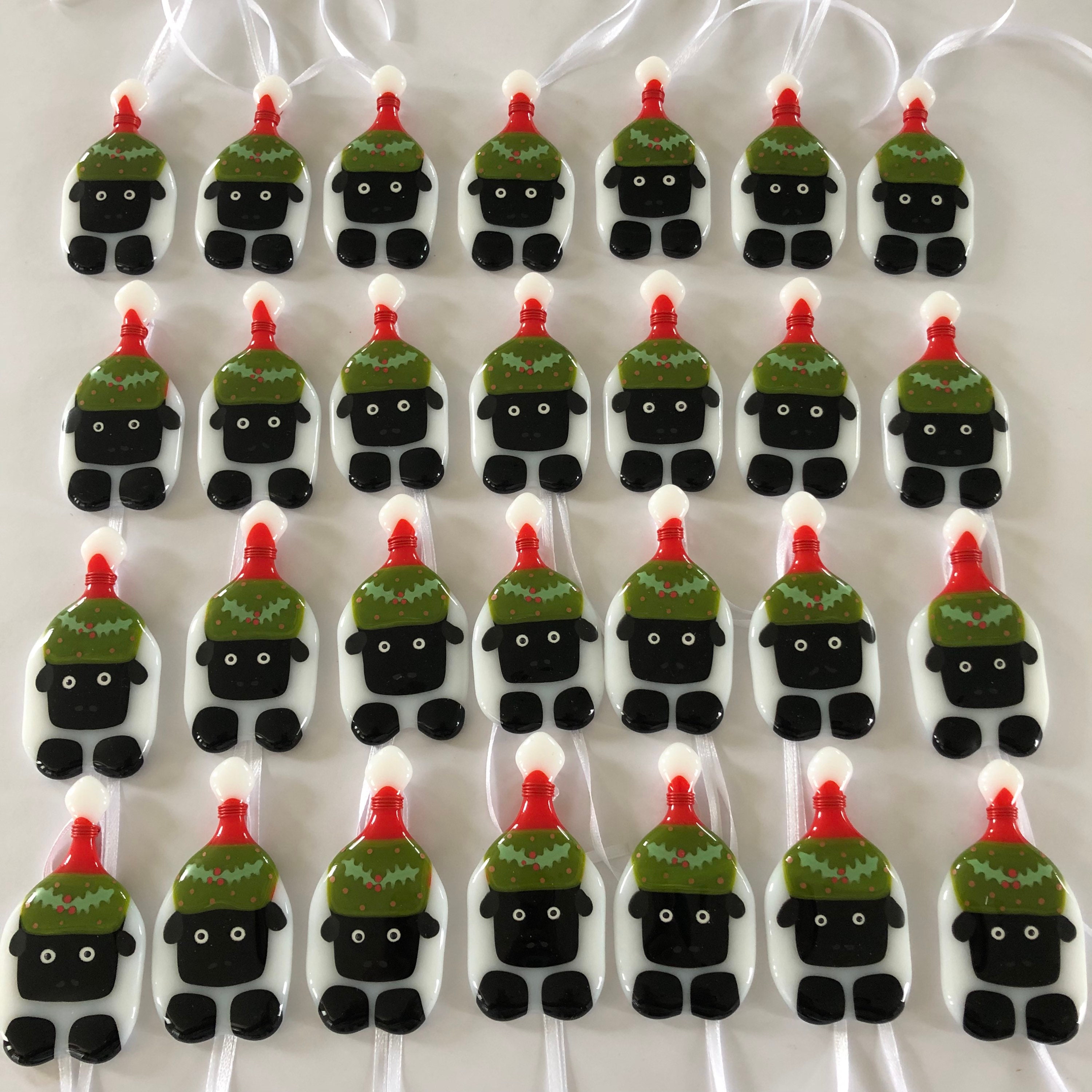 🐑Fused Glass Sheep Christmas Decoration