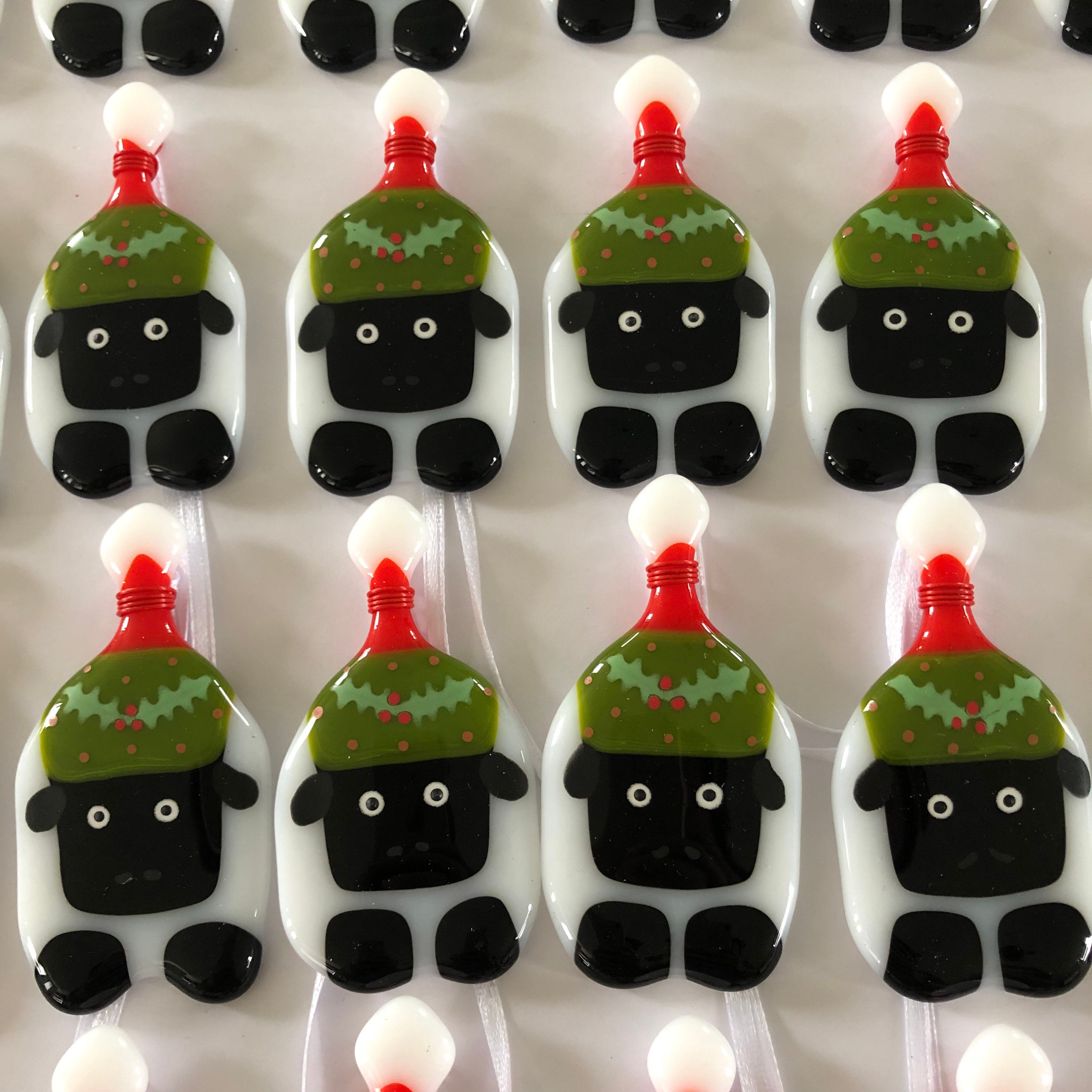 🐑Fused Glass Sheep Christmas Decoration