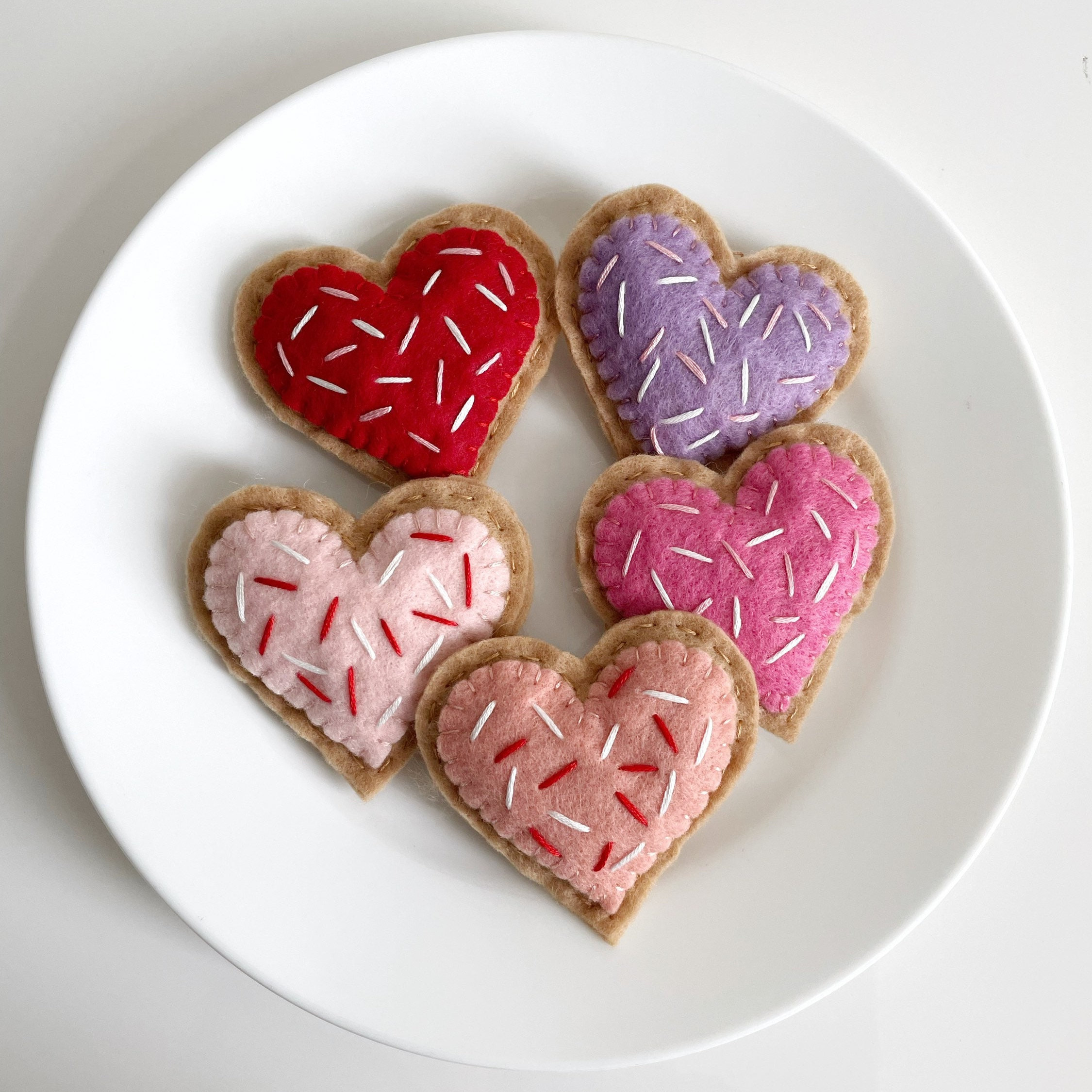 Sugar Cookies Handmade Felt Valentine's Day Ornaments