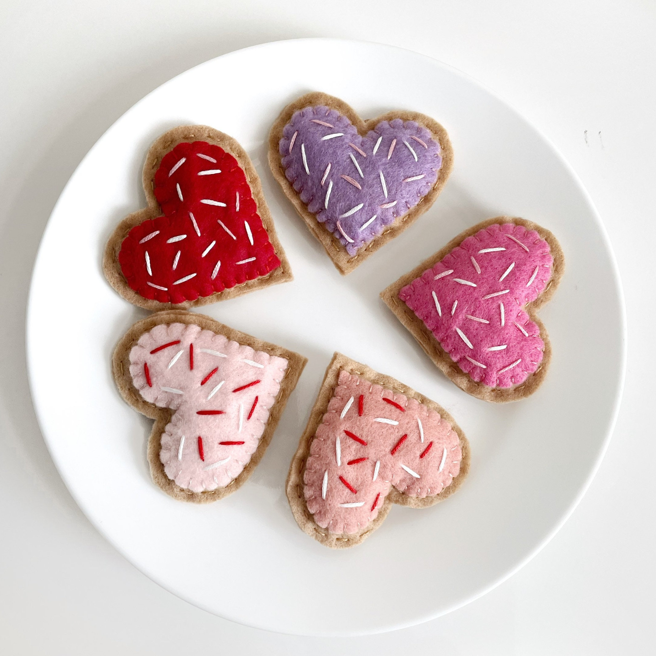 Sugar Cookies Handmade Felt Valentine's Day Ornaments