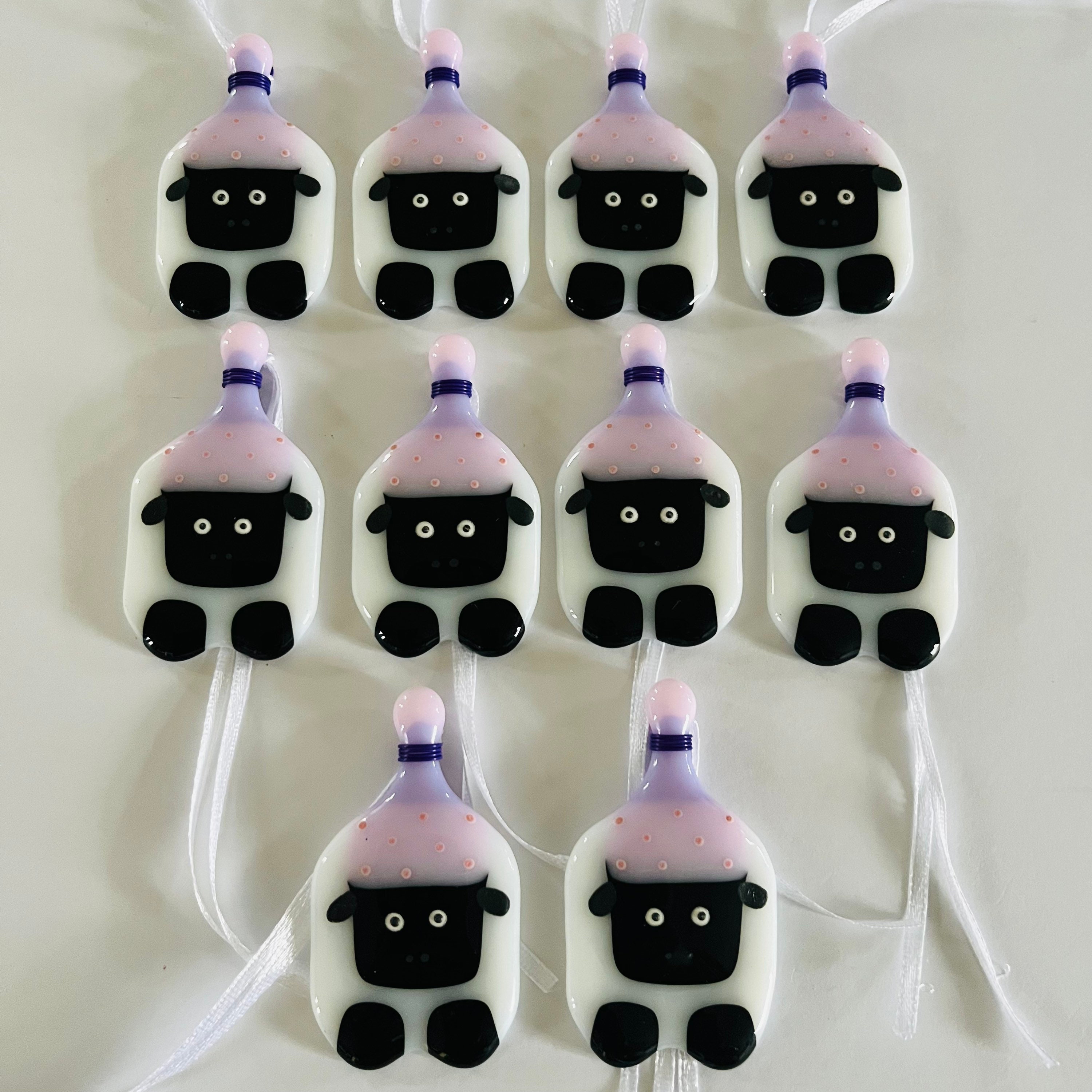 🐑Fused Glass Sheep Christmas Decoration