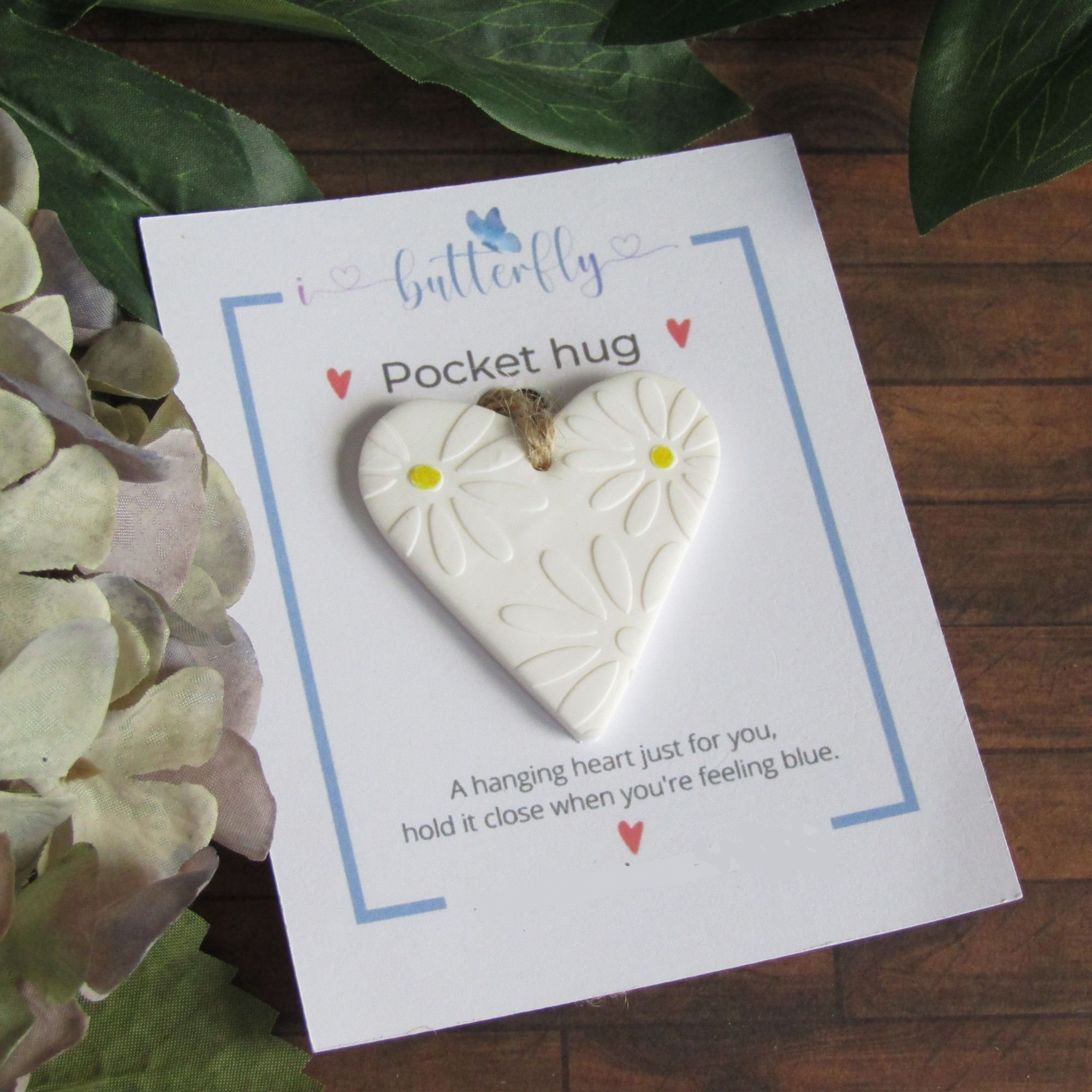 hanging heart pocket hug for best friend