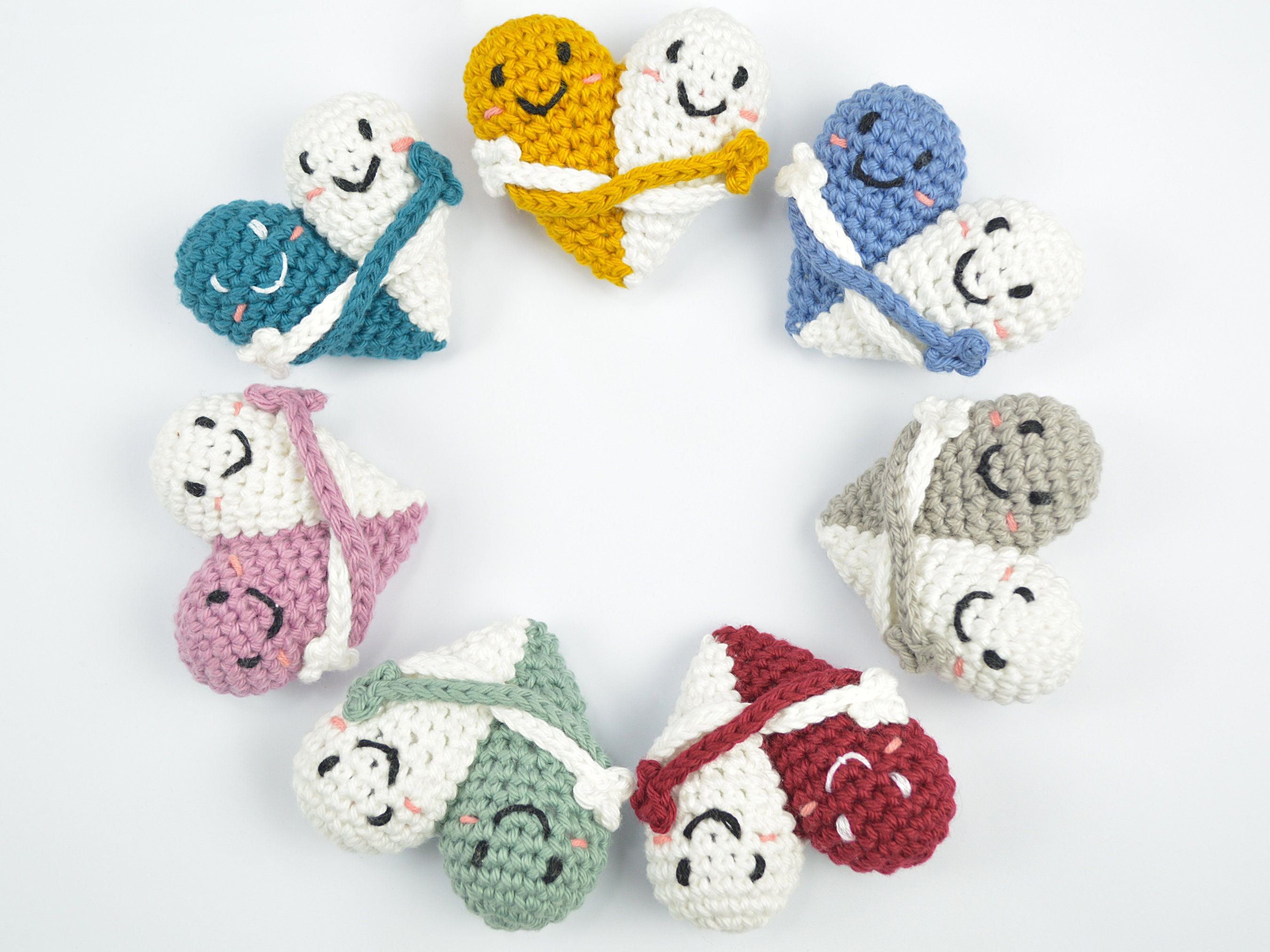 💝Crochet Pocket hearts - Two Hugging Hearts Fusing Into One