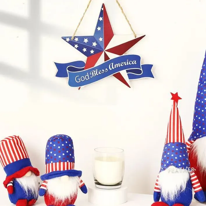 ⭐God Bless America Wooden Pentagram Pendant⭐