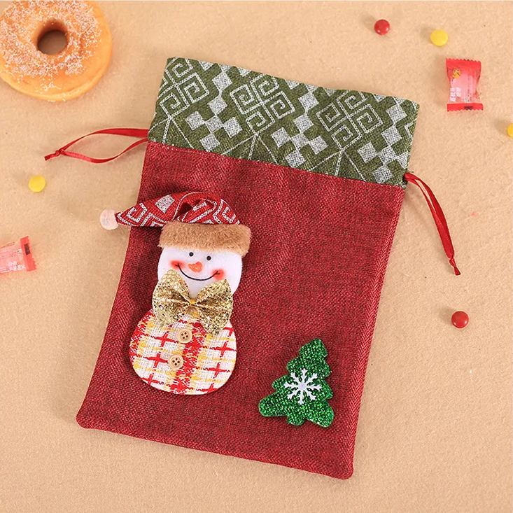 3D Drawstring Christmas Bags