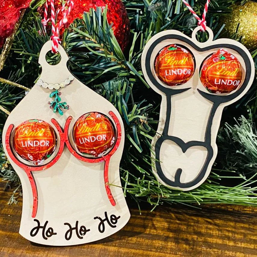 Funny Couples Christmas Ornament