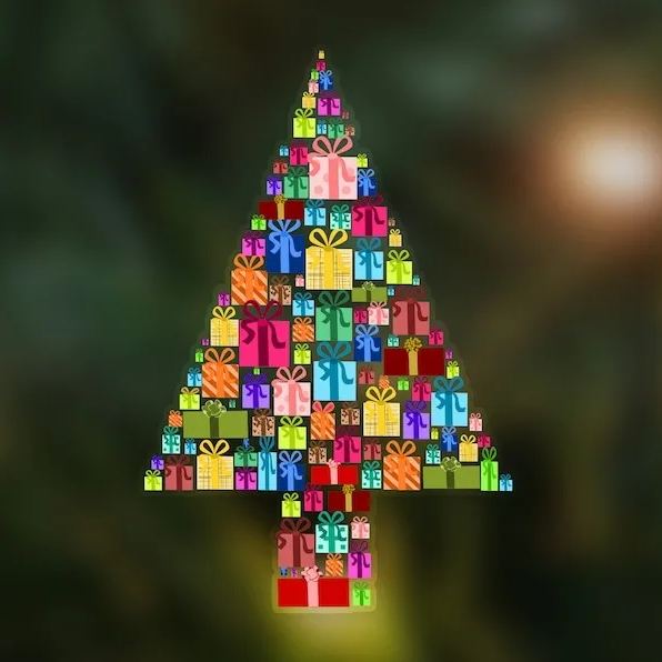 Christmas Gift Tree Double Sided Window Stickers