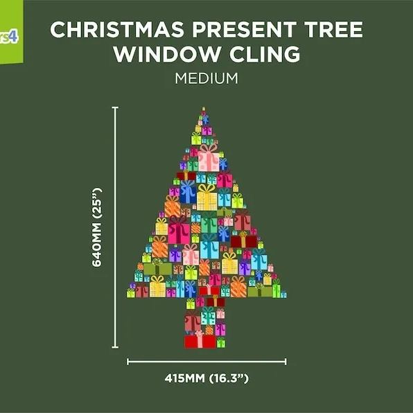 Christmas Gift Tree Double Sided Window Stickers
