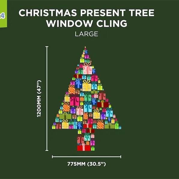 Christmas Gift Tree Double Sided Window Stickers