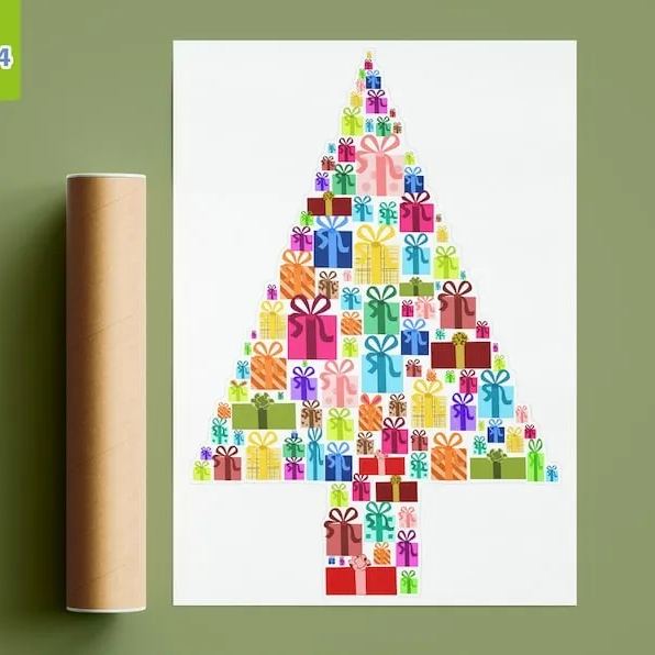 Christmas Gift Tree Double Sided Window Stickers