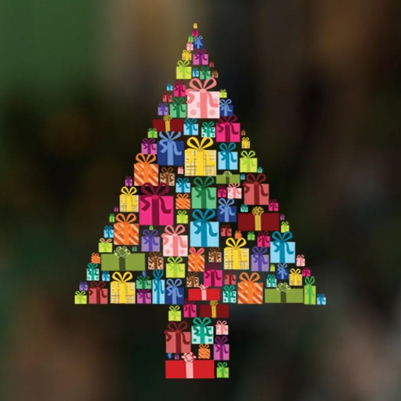 Christmas Gift Tree Double Sided Window Stickers