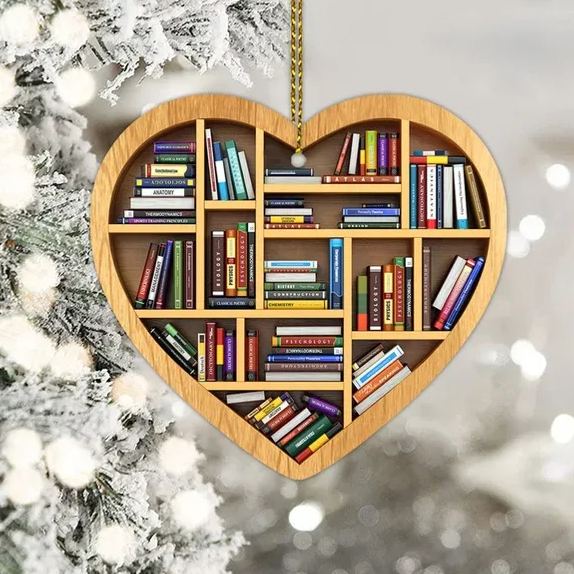 Book Lovers Heart Ornament