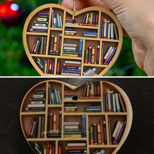Book Lovers Heart Ornament
