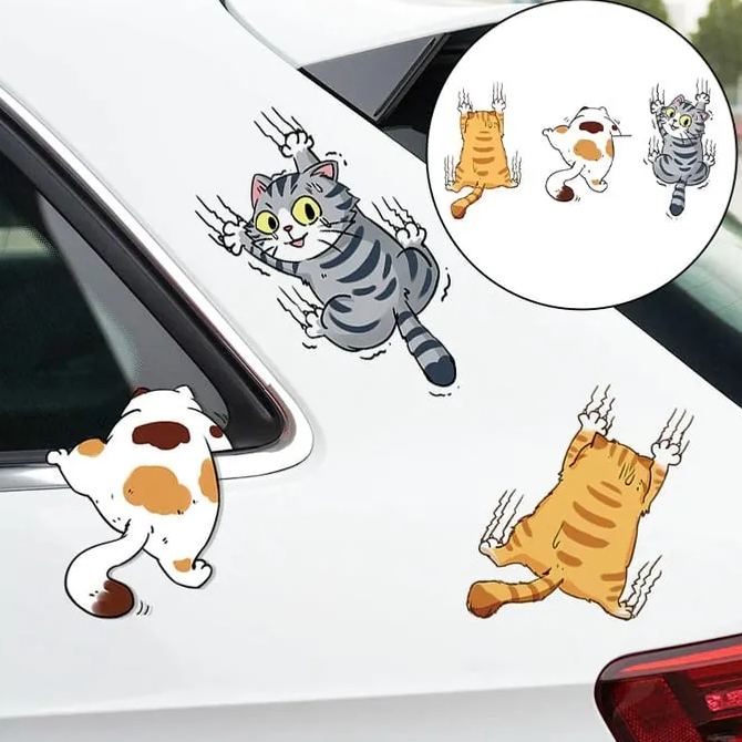 Cute Cat Cartoon Decal Car Stickers