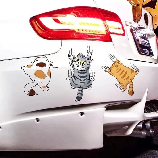 Cute Cat Cartoon Decal Car Stickers