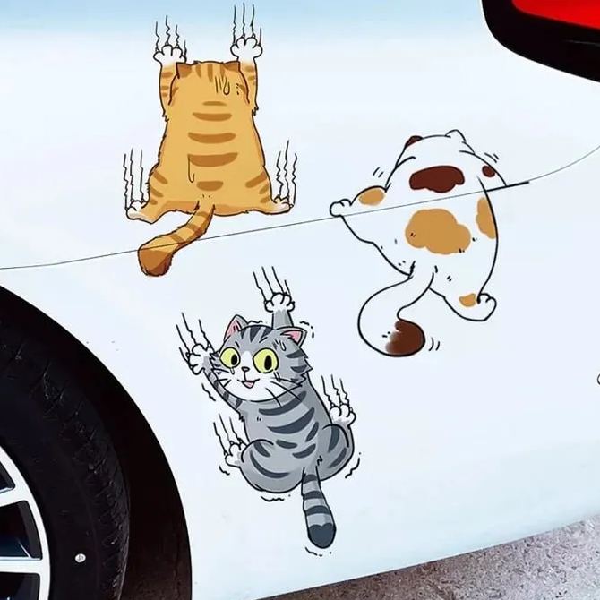 Cute Cat Cartoon Decal Car Stickers