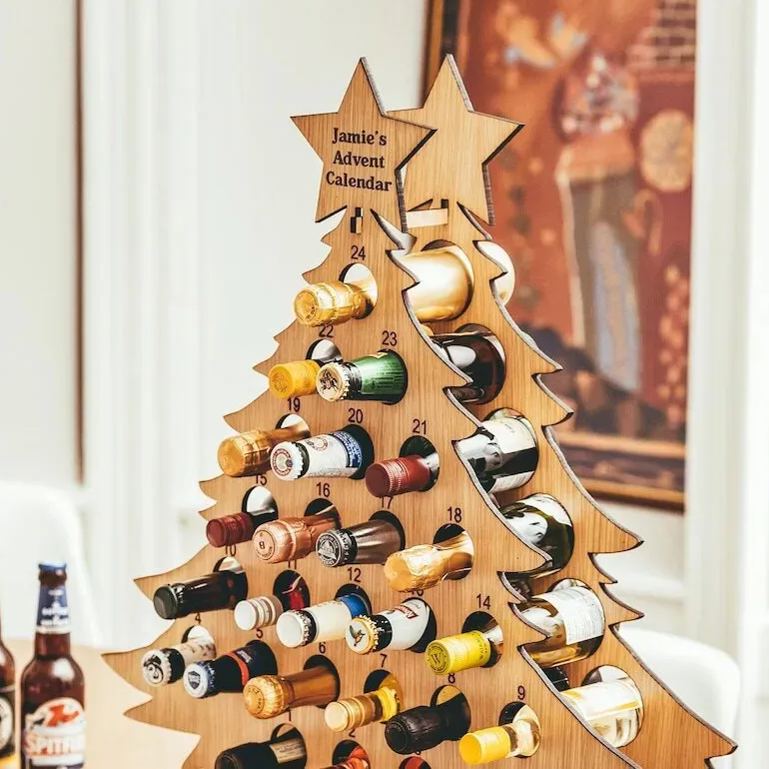 🎄CHRISTMAS Wooden Mini Tree Alcohol Advent Calendar holder