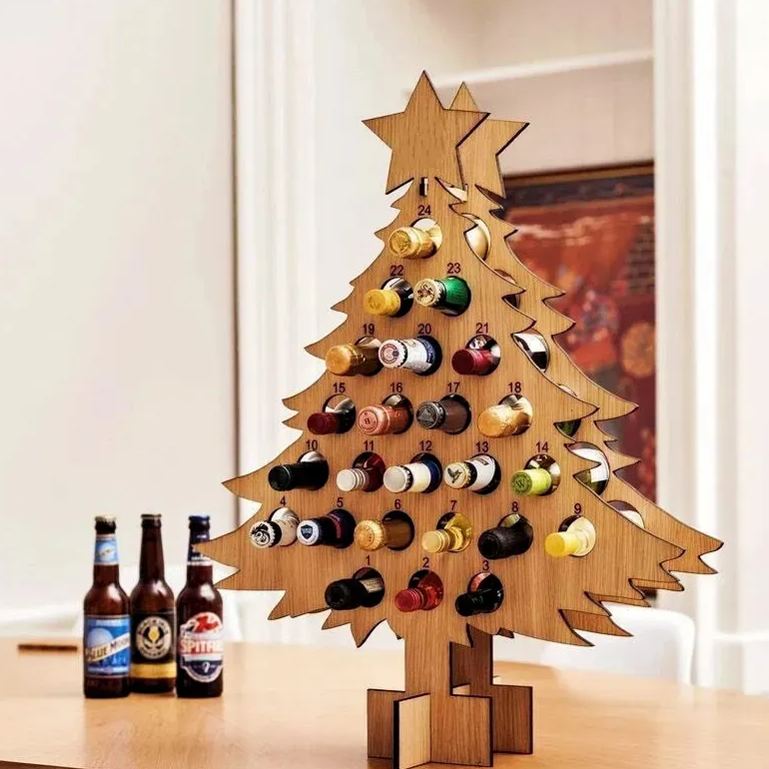 🎄CHRISTMAS Wooden Mini Tree Alcohol Advent Calendar holder