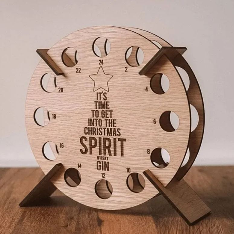 🎄CHRISTMAS Wooden Mini Tree Alcohol Advent Calendar holder