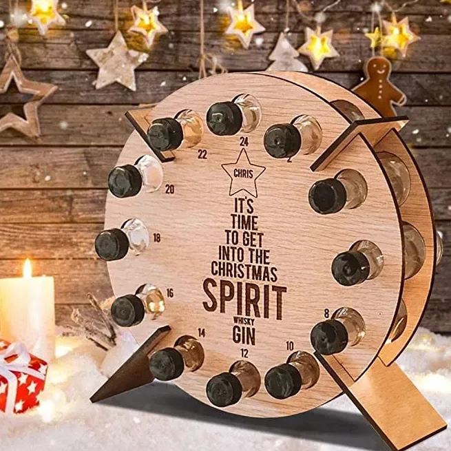 🎄CHRISTMAS Wooden Mini Tree Alcohol Advent Calendar holder