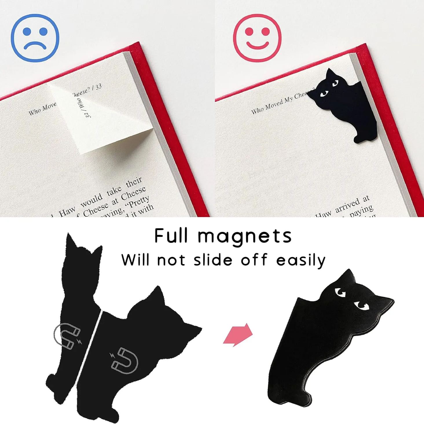 Black Cat Magnetic Bookmarks