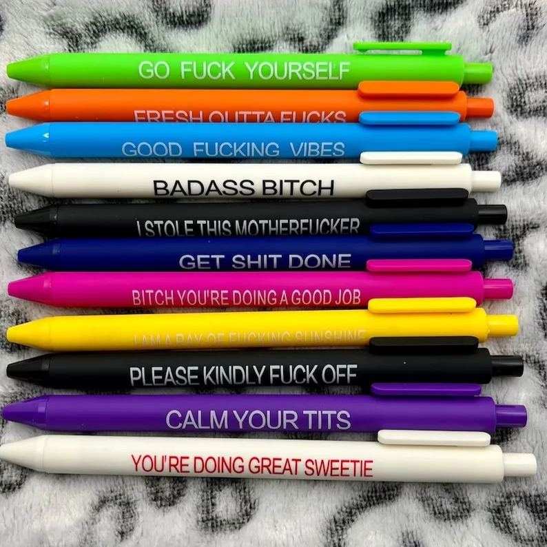 11pcs Funny Pens (Black ink)
