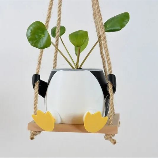 Swing Penguin Hanging Flower Pot