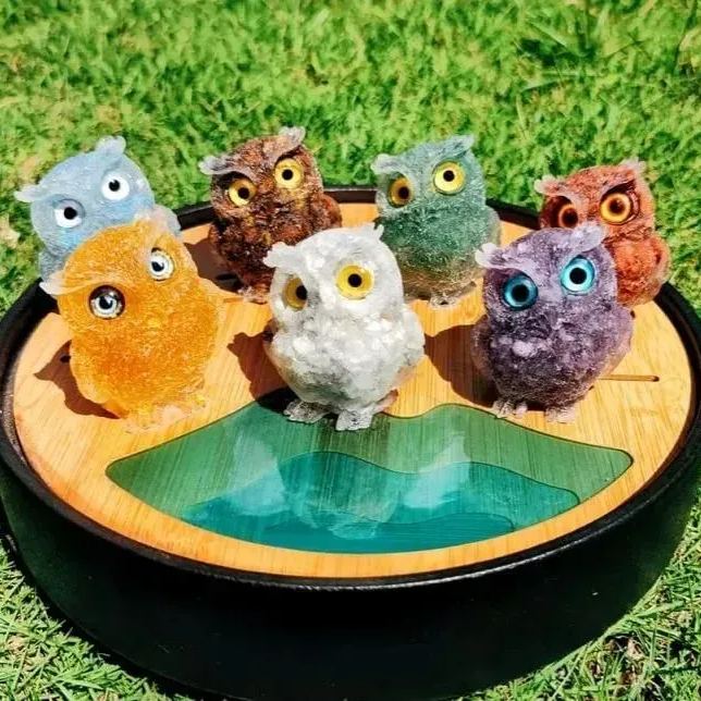 🌟NATURAL CRYSTAL GEMSTONE OWL🌟