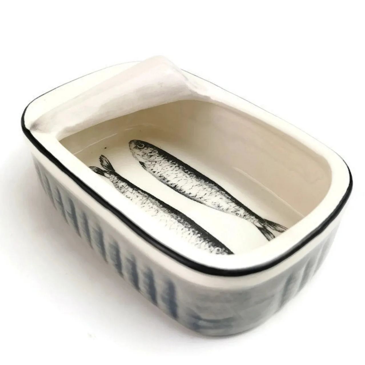 🎨Hand-Painted Ceramic Sardine Can Décor