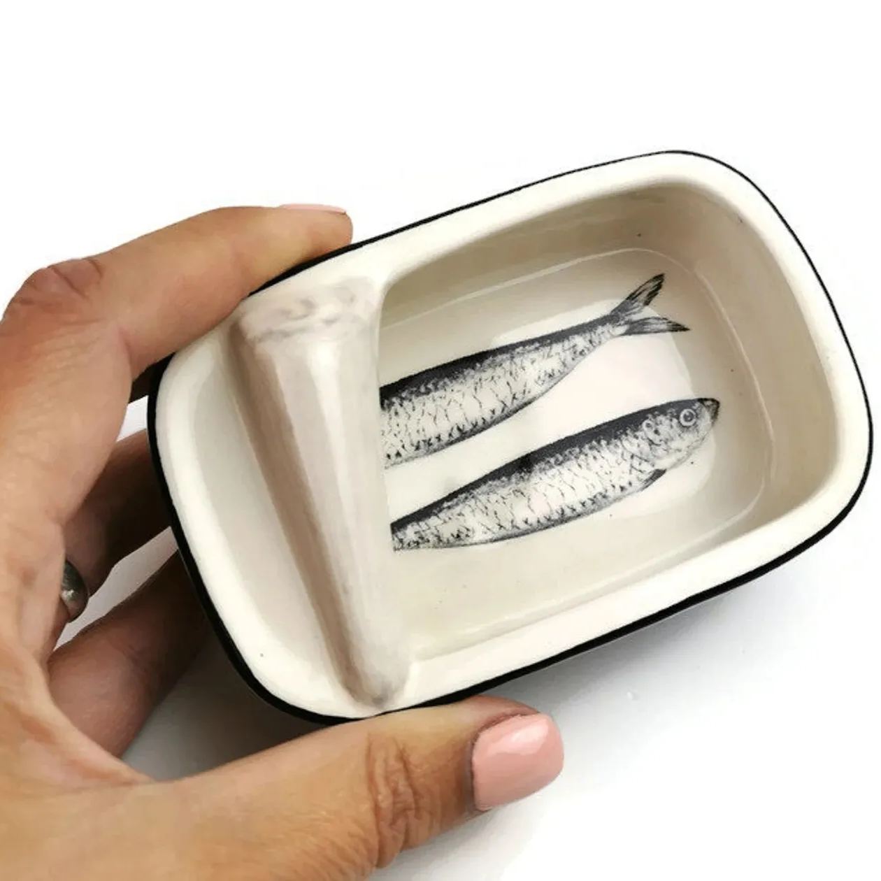 🎨Hand-Painted Ceramic Sardine Can Décor