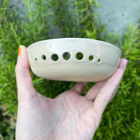 Handmade Ceramic Herb Stripper Bowl - A Beautifully Functional Kitchen Tool