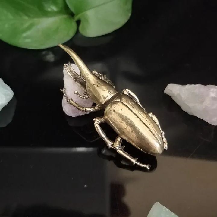 🪲Vintage Brass Statues Miniature Beetle Statue