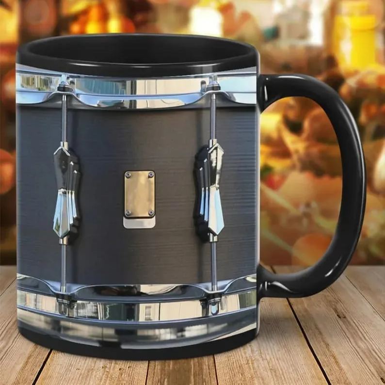 🥤Black Vintage Drum Mug