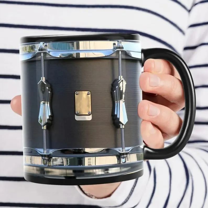🥤Black Vintage Drum Mug