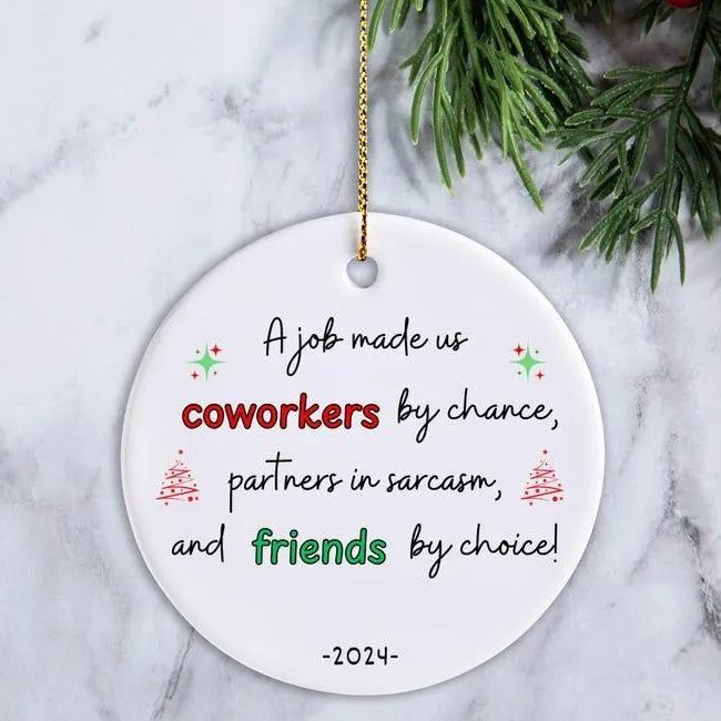 🎅Christmas Ornament for Coworker & Best Friend-Emotional Support💕