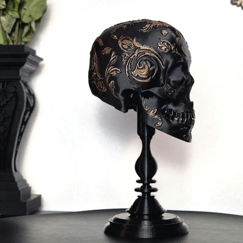 💀Gothic Baroque Victorian Filigree Skull🎁Buy 2 Free Shipping