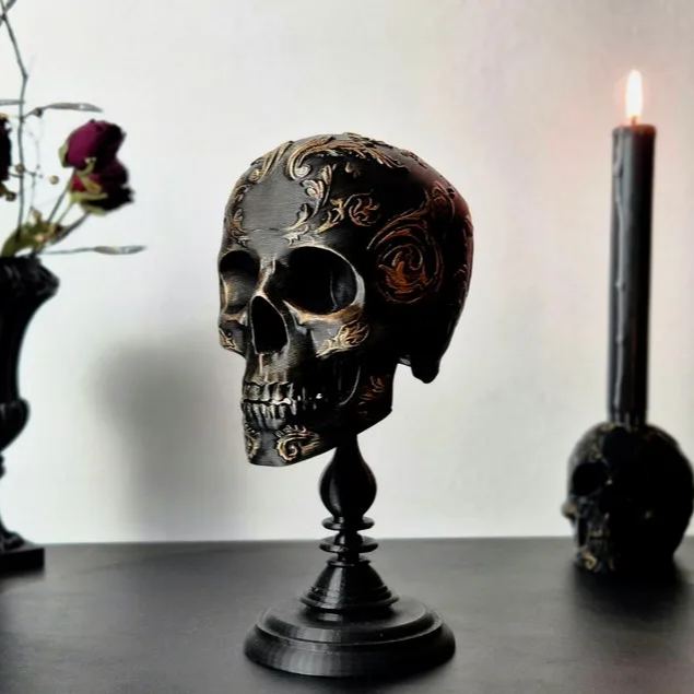 💀Gothic Baroque Victorian Filigree Skull🎁Buy 2 Free Shipping