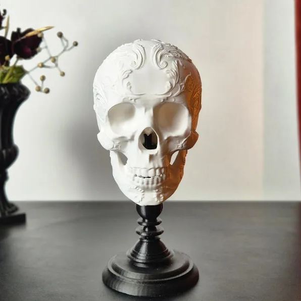 💀Gothic Baroque Victorian Filigree Skull🎁Buy 2 Free Shipping