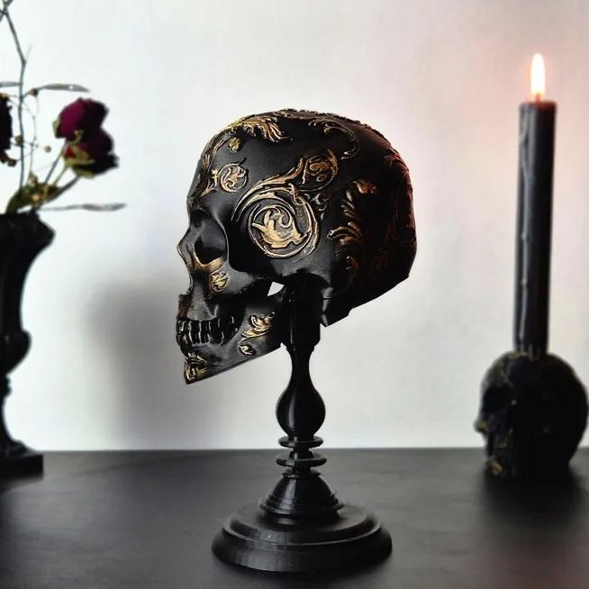 💀Gothic Baroque Victorian Filigree Skull🎁Buy 2 Free Shipping