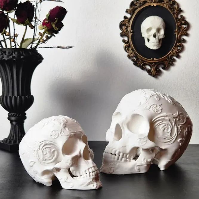 💀Gothic Baroque Victorian Filigree Skull🎁Buy 2 Free Shipping