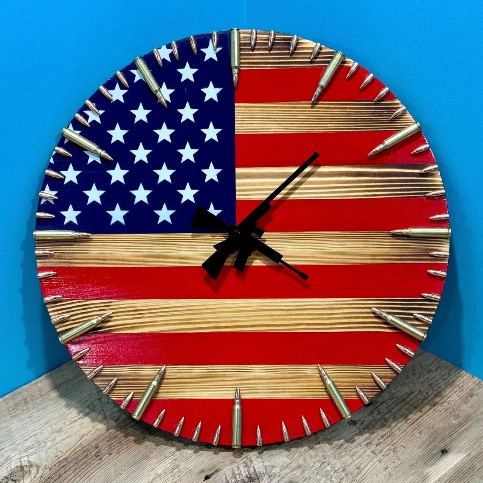 LAST DAY 70% OFF - 🔥Handmade Patriotic American Flag Clock