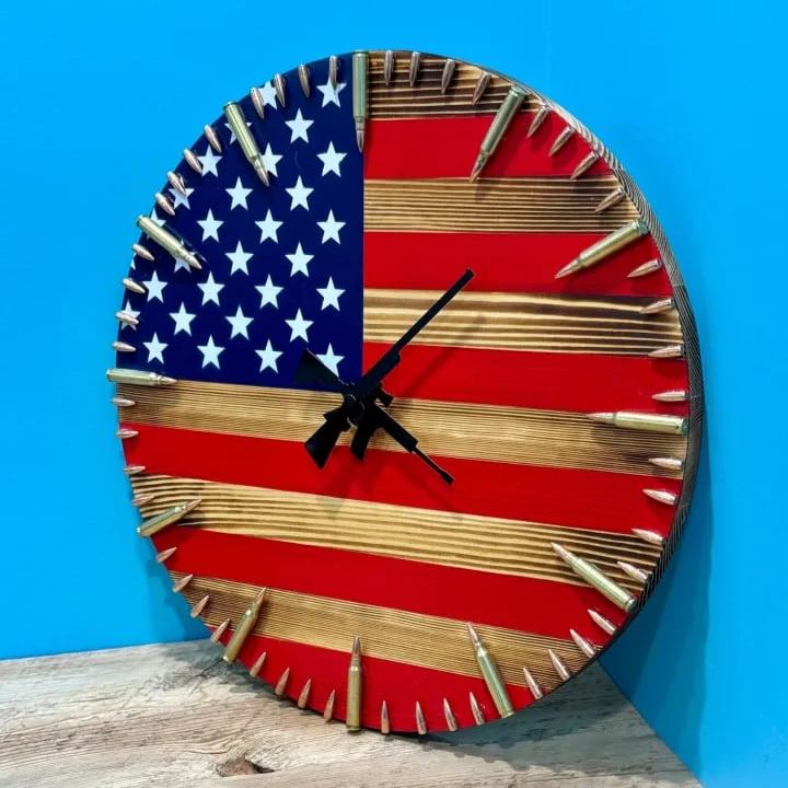 LAST DAY 70% OFF - 🔥Handmade Patriotic American Flag Clock