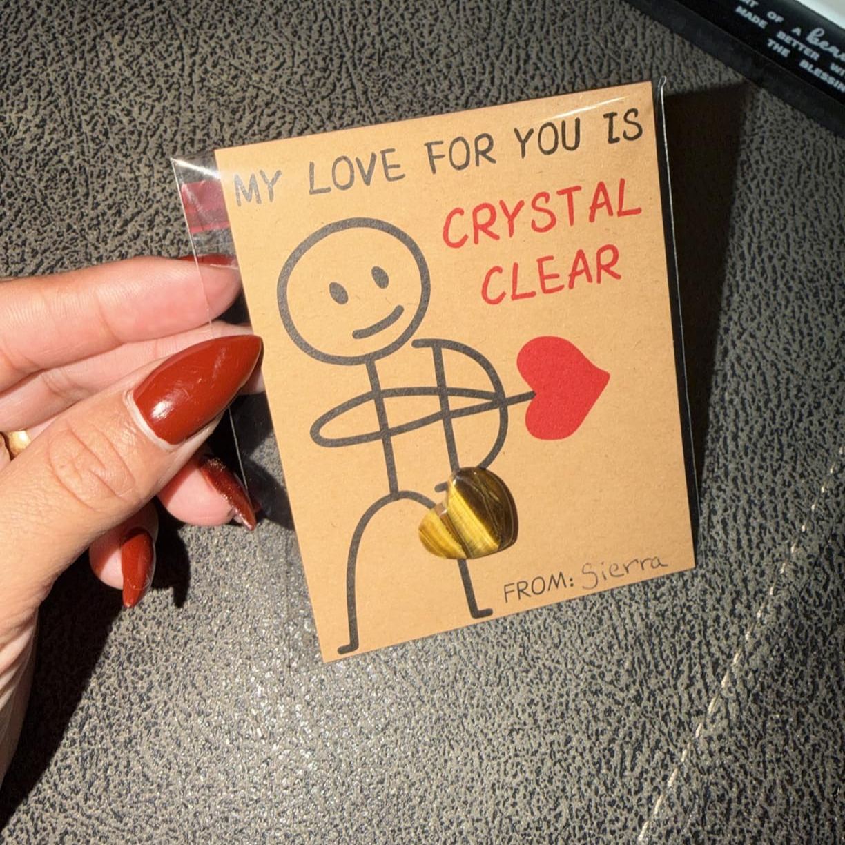 💖Valentines Day Gifts for Kids - 24 Pack Valentines Cards with Heart-Shape Crystals