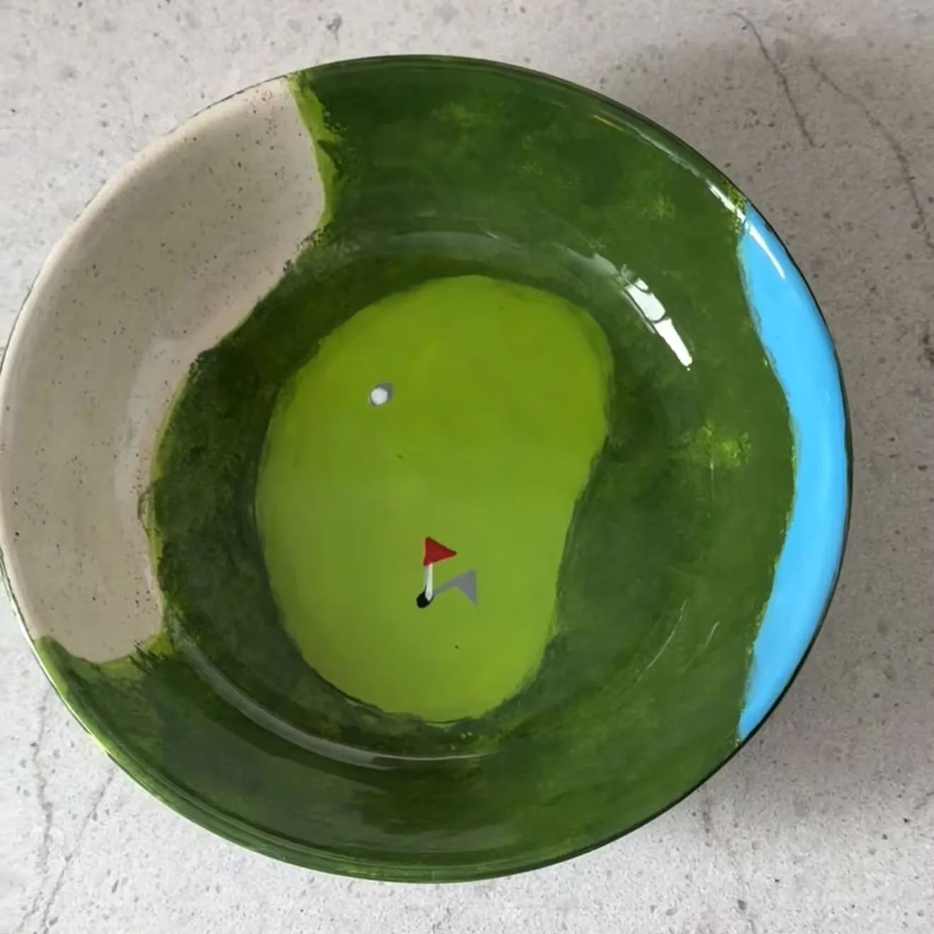 Hand-Painted Golf Bowl