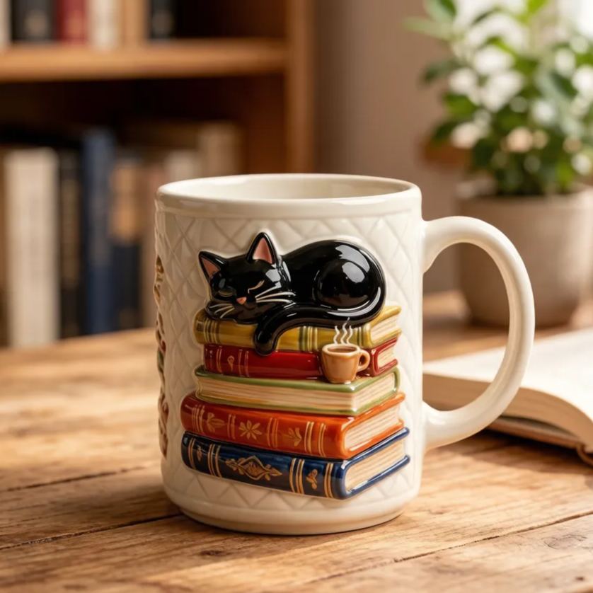 Cute Feline Shaped Coffee Tea Cup