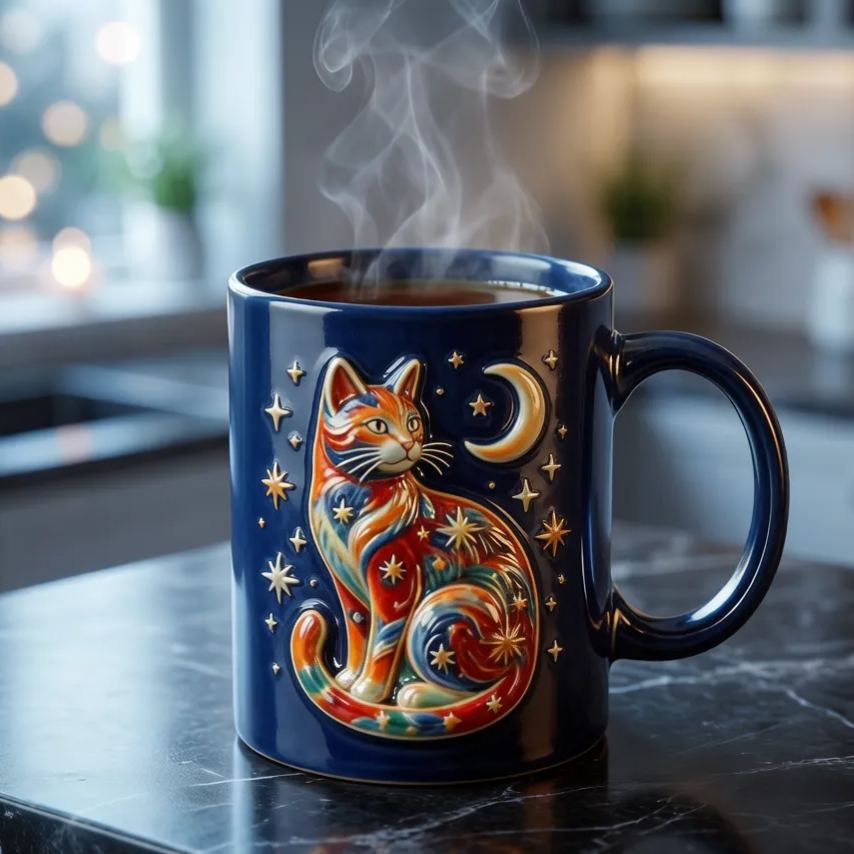 Cute Feline Shaped Coffee Tea Cup